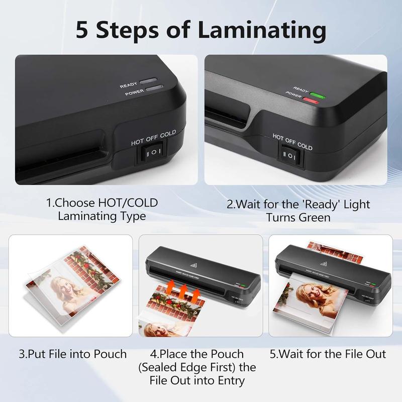 A4 Laminator Machine, Thermal Laminator Machine with 50 Laminating Sheets,Laminating Of A4/A5/A6 For Home Office School Use