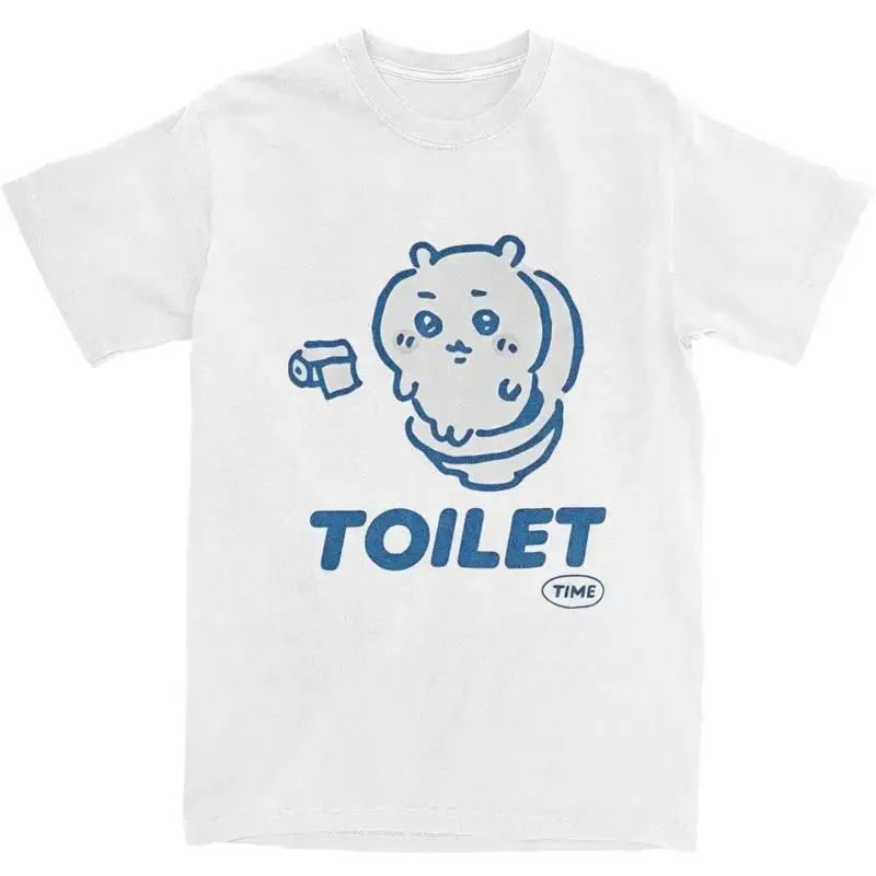 Chiikawa Toilet T-Shirt Male Aesthetic T-Shirts Summer Comfortable Popular T-Shirt