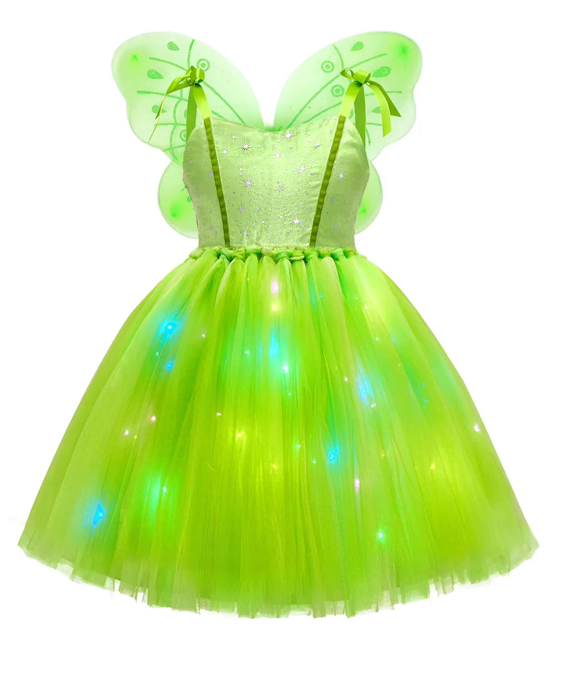 Halloween Princess Dress Light Up Girls Costume Princess Dressing Up Clothes for Christmas Costume Halloween Birthday Party Light-Up Princess Costume