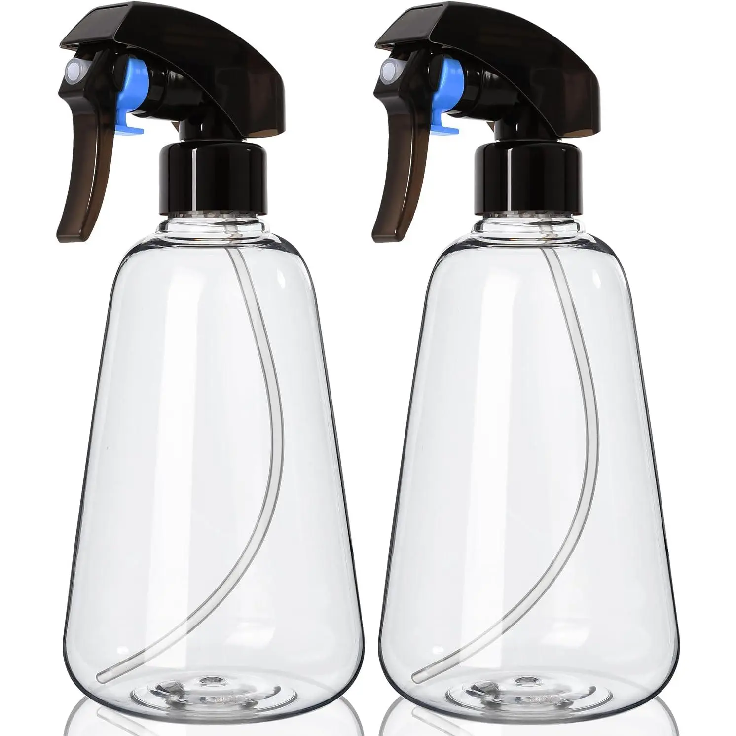 Bottle 2 Pack, 16oz - Ultra Fine Mist,  Mister Hair Misting Empty  Bottles Indoor, Leak Proof Water Sprayer for Planting, Hair Care, Essential Oils, Cleaning Solutions (Clear)