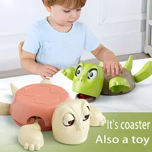 Funny Plastic Turtle Coaster, Prank Game Accessory, Cute Novelty Gift for Party & Daily Entertainment, 1 Pcs