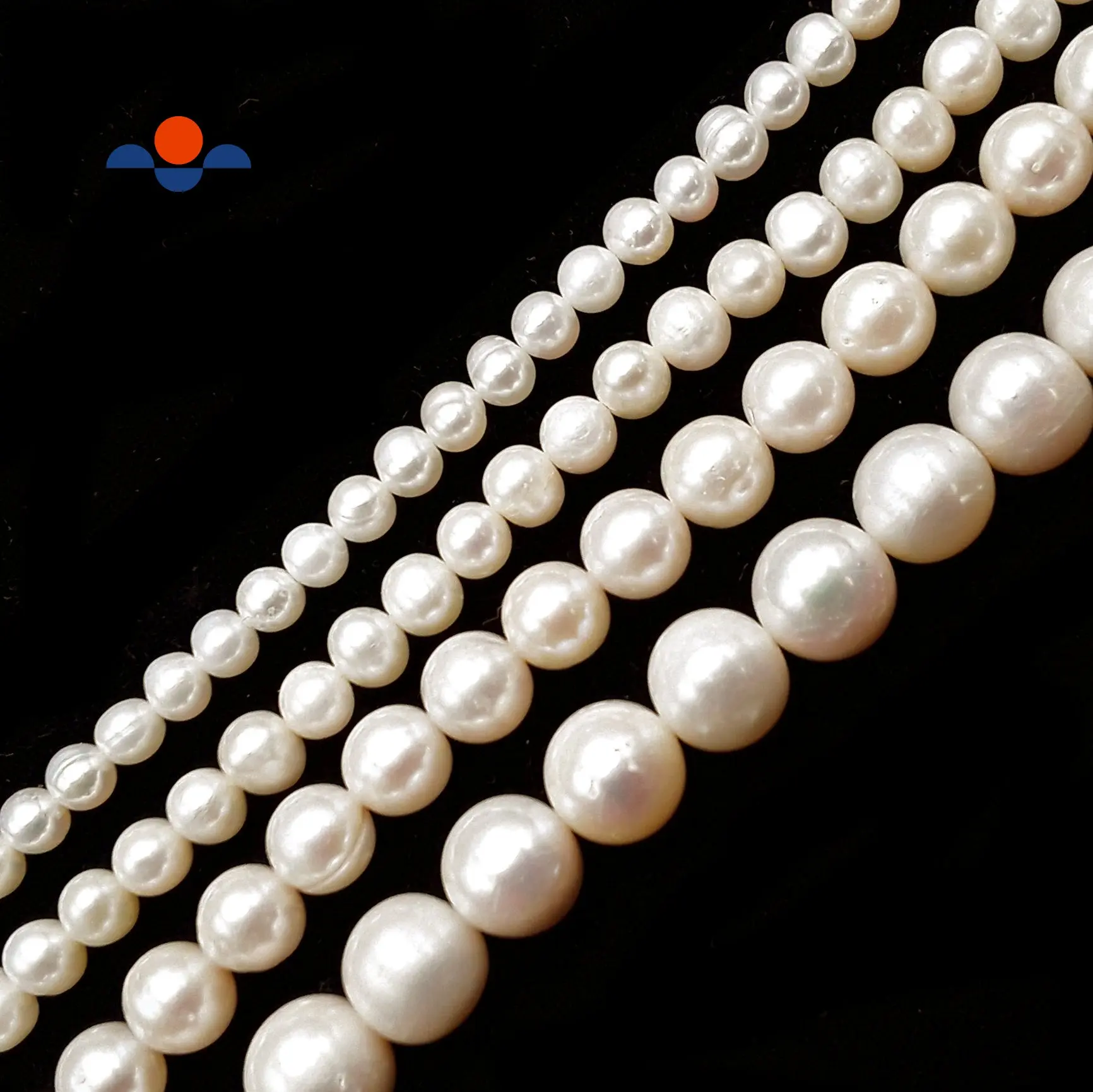 White Fresh Water Pearl Off Round Potato Beads 5-5.5mm 6mm 8mm 10mm 15.5" Strand Gemstone Loose Beads for Jewelry Making