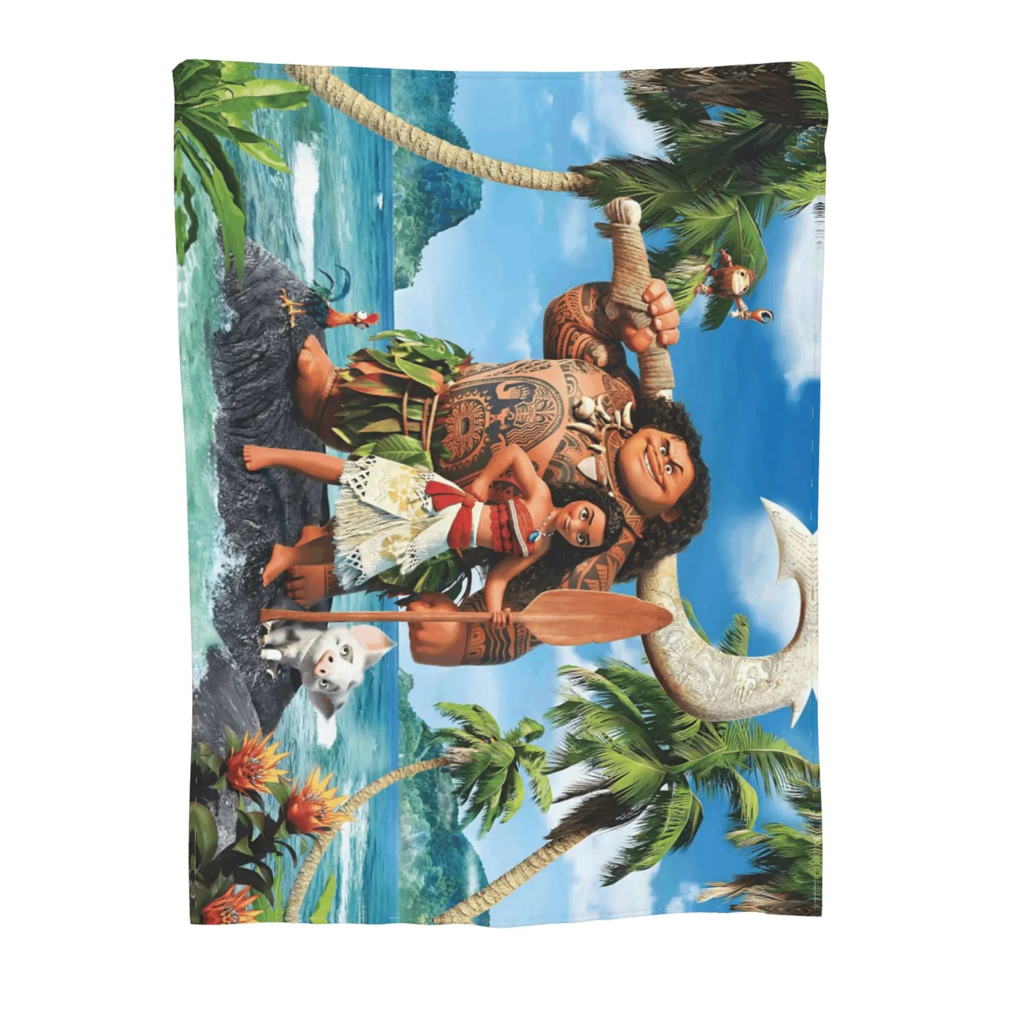 DISNEY CLASSIC Moana Throw Blanket, Soft Cozy Flannel Blanket for Couch Bed Sofa, Perfect Moana Gifts for Fans