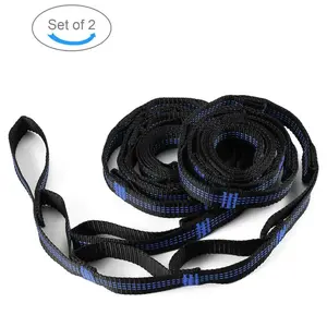 2pcs Outdoor Hammock Straps, Reinforced Polyester, High Load Capacity, Adjustable 5-Ring, Camping Hammock Straps, 300kg Weight Capacity, Hammock Hanging