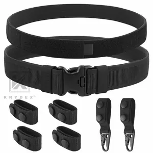 Krydex Police Duty Belt 2" Law Enforcement Officer Nylon Outer 1.5" Inner Belt + 6 Keepers UTX-Duraflex Cop-Lok Double Lock
