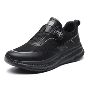 Men's anti slip work shoes, oil resistant and waterproof, with PU and mesh design on the upper, waterproof and breathable, suitable for indoor, outdoor, hospital, and kitchen use.