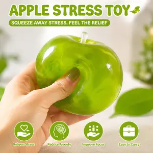 Apple Stress Relief Toy, Anger Release Fidget Toy, Plush Squishy Toy for Anxiety, Ideal Gift for Friends, Pressure Relief Fun