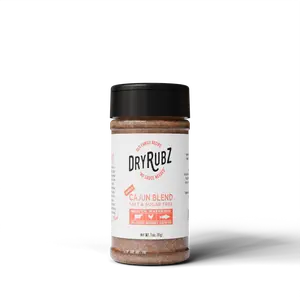 PepperMate DryRubz Cajun Blend - Salt & Sugar Free Louisiana Spice Mix - Authentic Smoky Heat & Herb Flavor - 5.61 oz - Made in USA
