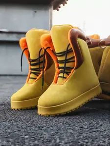 Men's Thick Sole Snow Boots with Colorblock Design, Anti-Slip Outsole, Winter Outdoor & Commuting Footwear, Fashionable Warm Shoes