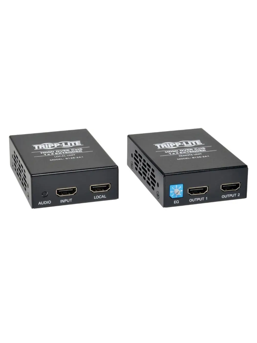 Tripp Lite TRL-B126-2A1 1x2 HDMI Over Cat5-Cat6 Extender Kit Box-Style TX-RX- 1080p at 60 Hz- Up to 200 ft.