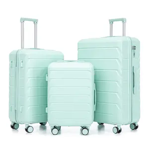 Three in One Suitcase Set with Iron Pull Rod Strong Load Bearing ABSPC Alloy Scratch Resistant 20 Inch Boarding 24/28 Inch Check In Durable for Business Trips Study Abroad Family Tours