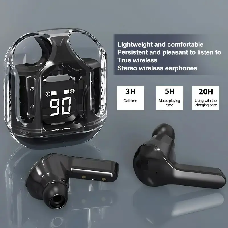 Touch Control Bluetooth-compatible True Wireless Earbuds, Noise-Canceling Microphone, Type-C USB Charging, Compact Design, Wireless, Compatible with iOS/android