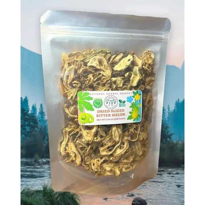 Dehydrated Bitter Melon Tea, Bitter Gourd Momordica charantia Loose Caffeine-Free Herbal Tea, Kho Qua Dried Bitter Melon Slices for Strong Bitter Hot or Iced Infusions and Simple Home Blends, 100 Gram