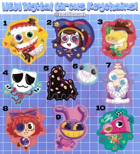 The Amazing Digital Sillies Keychains, double-sided keychain, Gift For Her, Gift For Him