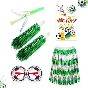 World Cup Fan Costume Set, Usa Canada Mexico Football Glasses Tattoo Stickers, Patchwork Raincoat Skirt, Cheerleading Props