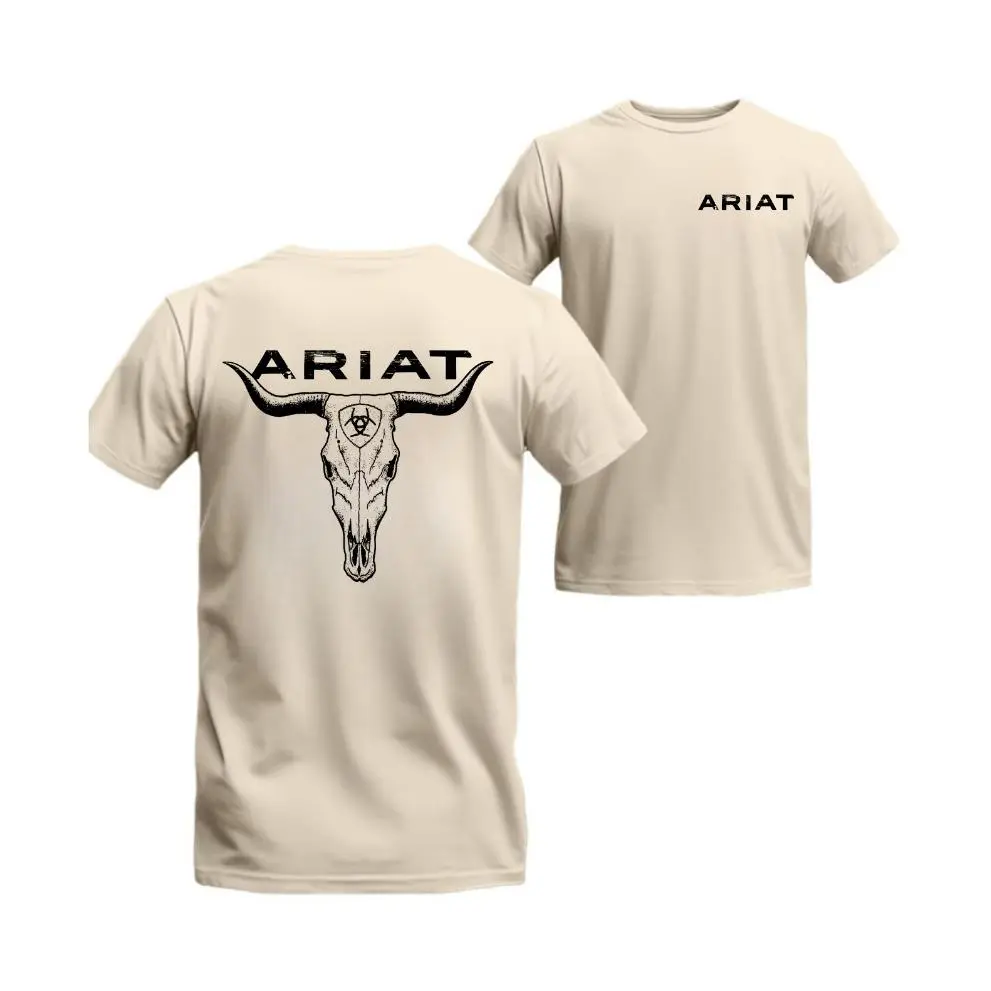 Ariat T-shirt, Featuring A Bold Longhorn Skull Graphic, Perfect For Western Style Enthusiasts Or Casual Wear, Top, Womenswear, Men, Tshirt, Streetwear, , Casual, Boyfriend Gift, Unisexgildan