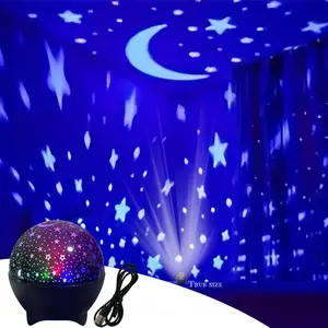 1PC RGB 7 Lighting Modes Starry Sky Galaxy Moon Projector Light, USB Plug-in LED Sleep Aid Night Light, Romantic Ambient Decor Lamp, Perfect Birthday Festival Gifts for Kids Bedroom Home Decoration