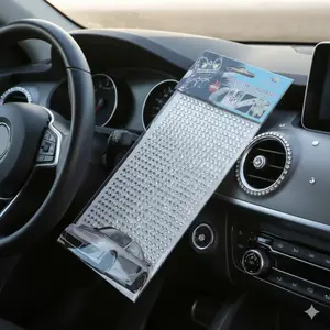 DIY Self-Adhesive Rhinestone Stickers - Single Sided, Cut-to-Fit Sparkling Gems for Phone Cases, Car Interior, Nail Art. High Refraction Creative Decoration for Crafts, Multi-Surface Adhesive Glitter Dots.