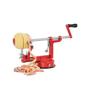 Apple peeler, slicer, and corer; suitable for apples, pears, and potatoes; comes with a strong suction cup base and stainless steel blade.