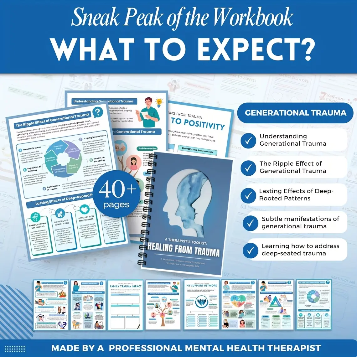Trauma Healing Workbook, Subtle Manifestations Of Generational Trauma, Cbt Tools Therapist-Recommended, Ptsd Recovery & Relaxation Exercises, Design, Mindfulness Journal, Mental Health Journal, Adult Spiral Notebook Journal