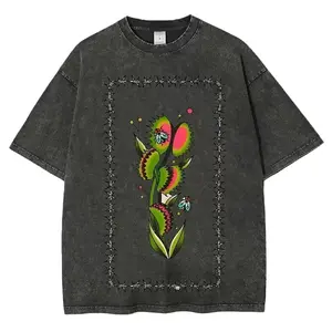 Thorns and Venus Flytraps Unisex Vintage Washed Tee, Unisex Vintage Tee, Vintage Coloful Tee - Oversized Shirt - Natural & Animal Planet Unisex Streetwear