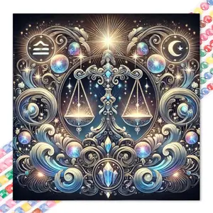 1pcs 5D DIY handcraft diamond painting set, 5D diamond art set, DIY decoration, Libra pattern diamond painting set full round drill DIY, mosaic, diamond art, DIY art home decoration, suitable for Halloween and Christmas.