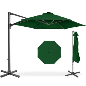 Best Choice Products 10ft 360° Rotating Cantilever Easy Auto Open Patio Umbrella w/ Solar LED Lights