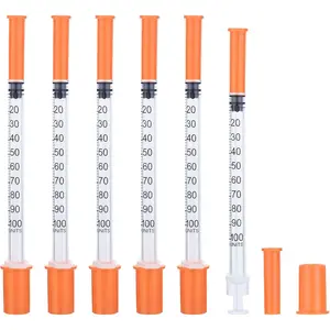 1ml/cc Syringe U-100 32G 5/16 Inch(8mm) Scientific Lab Syringe, Individually Wrapped Pack of 20