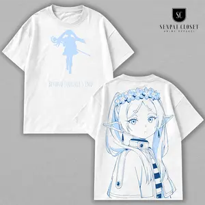 Frieren Frieren Beyond Journeys End Comfort Fit T-Shirt, Anime Character Graphic Tee, Soft Cotton Casual Streetwear Shirt, Fantasy Mage Manga Aesthetic Apparel, Unisex Top Gift For Frieren: Beyond Journey’s End Fans Featuring Frieren