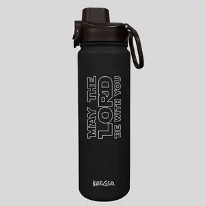 Kerusso 24 oz Stainless Steel Water Bottle - Portable Vacuum Flask, Tumbler with Lid, "May The Lord" Design