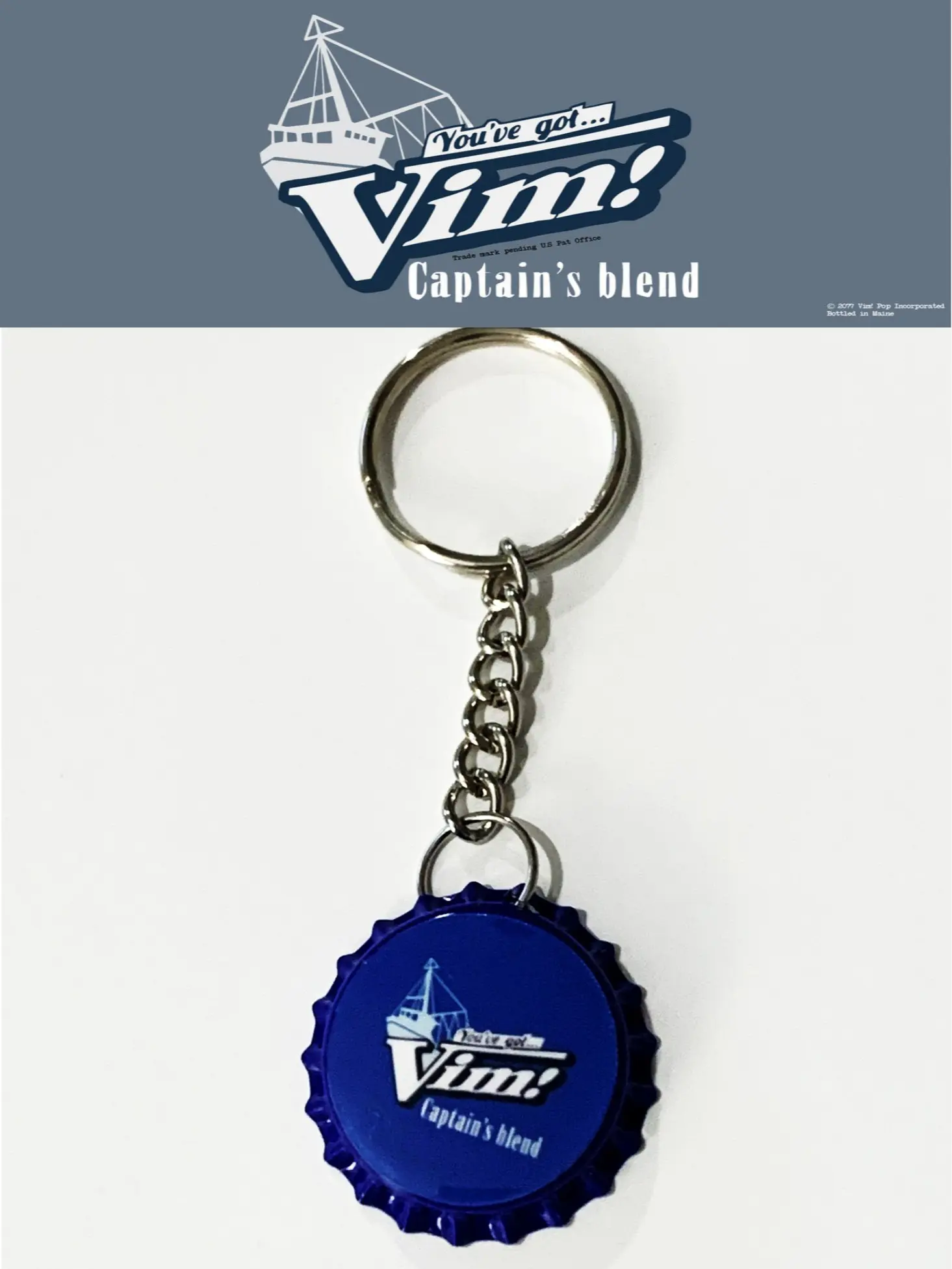Vim! Captain's Blend - Fallout 4 Bottle Cap Keychain - Collectible Gaming Accessory