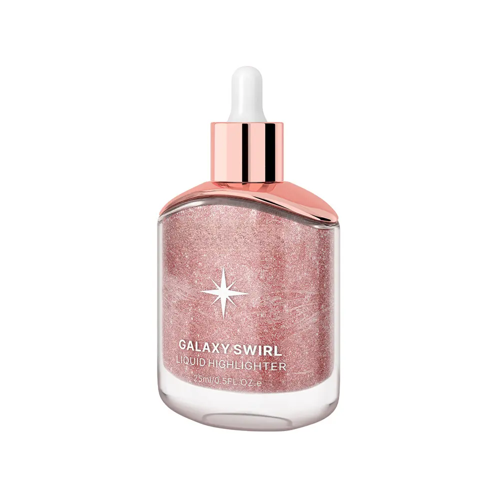 Dual-Texture Glow 2-Piece Highlighter Kit, Long-Wearing Liquid & Powder Duo, Water-Resistant Cosmetic with Buildable Shimmer, Blendable, Brightening, Alcohol-Free, Contains Neither Harmful Additives, Modify Outline, for Face & Body, 3 Years Shelf Life