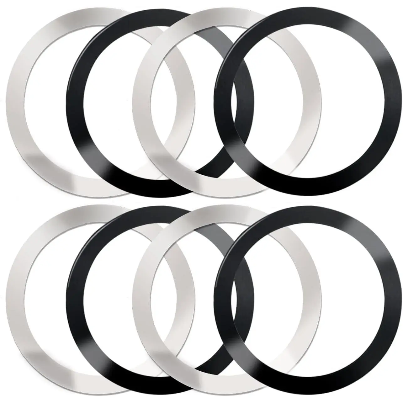 8 Pack Universal Metal Rings Sticker Compatible with Magsafe   Charger 15 14 13 12 Pro Mini Max Galaxy,Ultra-Thin  Charger Conversion Accessories (NO ), 2 Colors