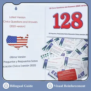 US Citizenship Civics Flash Cards, Naturalization Applicants, Double-Sided Waterproof Full Color Print, Home Self-study & Travel Review, Fix Forgetful & Disorganized Textbook Memorization Pain