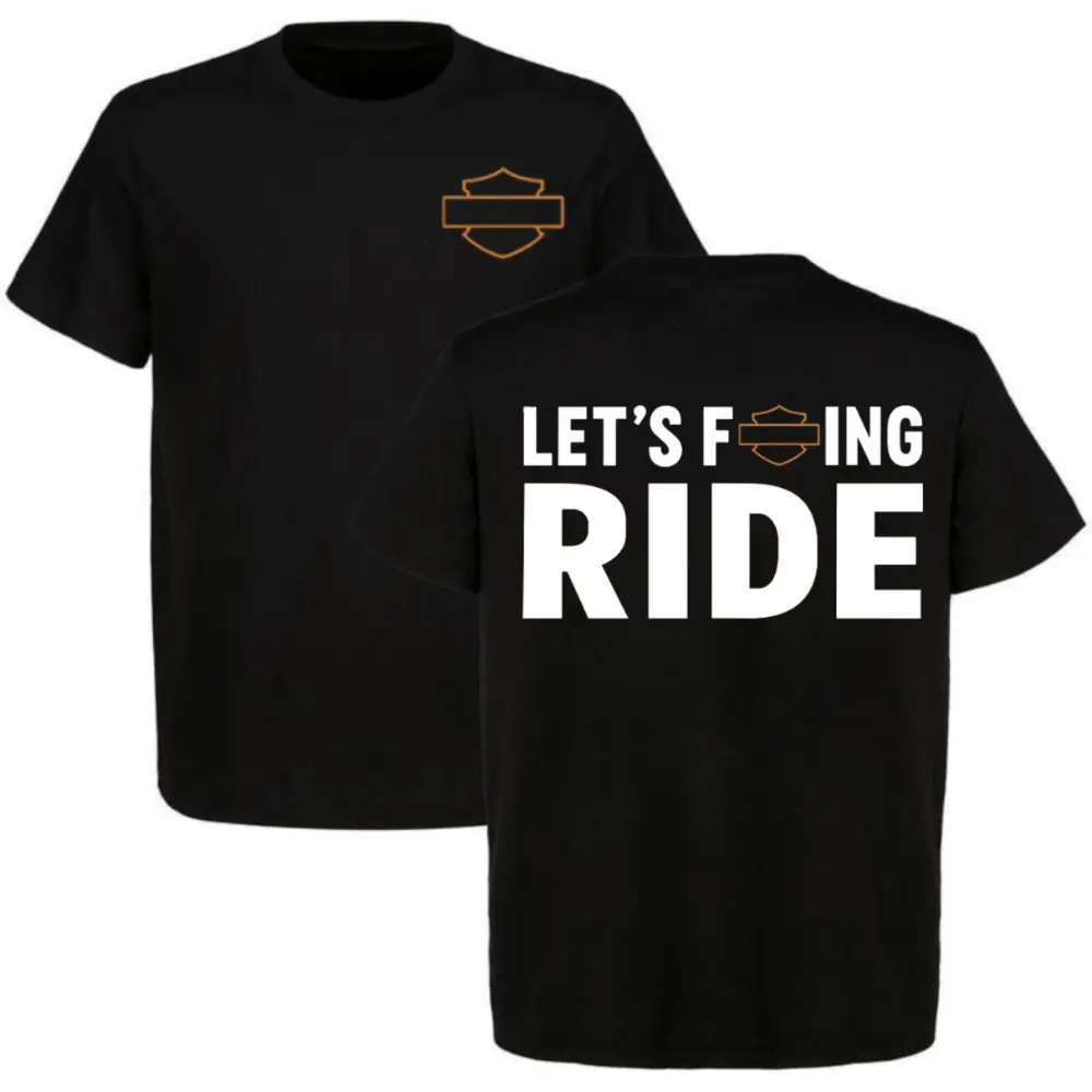 Let's F Ride Motorcycle Graphic Tee Biker Streetwear Rider Shirt Bold Moto Lifestyle 100% Cotton Gift for Bikers Motorcycle Enthusiasts Men Women Unisex Casual Summer Riding Fashion Tee