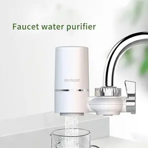 Kitchen Sink Faucet Water Filter, Water Filter System - Reduces Chlorine, Limescale & Heavy Metals, Replaceable Activated Carbon Core, Plastic Bottle Design, Ideal for Home Use, Water Filtration, Sleek Water Purifier, Durable Plastic Filter