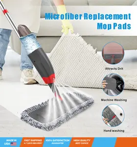 Spray Mop for Floor Cleaning - Microfiber Floor Mop with 3 Washable Pads,550ML Refillable Bottle, Reusable Flat Mop with Sprayer for Hardwood Laminate Wood Ceramic Floor Cleaning,Dry Wet Use