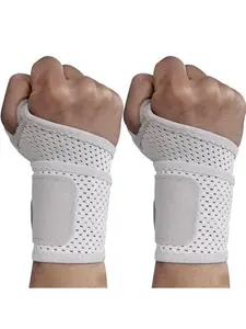Thin Mesh Wrist Brace 2 Pack Ultra Breathable Compression Wrist Support for Workouts & Daily Use - Adjustable Wrist Strap - Unisex Wrist Brace for Pain Relief, Tendonitis, Carpal Tunnel (Gray)