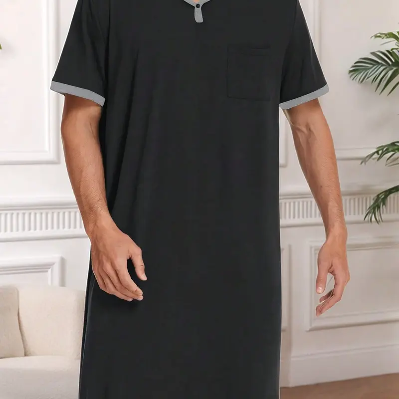 Men's Sleepwear Set, Spring Summer Short Sleeve Round Neck Loose Fit Prints Pajamas, Comfortable Men's Loungewear for Daily Wear