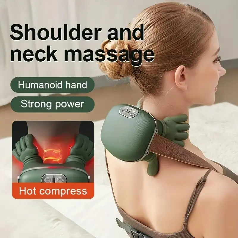 Neck Shoulder Massager, Hot Compress Electric Cervical Massage, Trapezius Muscle Neck Relaxation Massager, Pain Relief Therapy Device