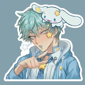 Moody Character Illustration Till Alien Stage Premium Vinyl Sticker