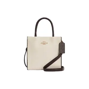 COACH Cally 17 Logo Handbag for Women – Pebbled Leather and Coated Canvas Tote, Crossbody, and Shoulder Bag in Beige and Brown