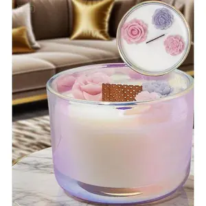 12oz Wood Wick Memorial Candle - Crackling Flame Sympathy Gift for Women - Unique Bereavement Present - Handcrafted Remembrance Candle - Thoughtful Condolence Gift for Loss Decor Glass Flowers Fragrance vintage home decor art decor shelf decor