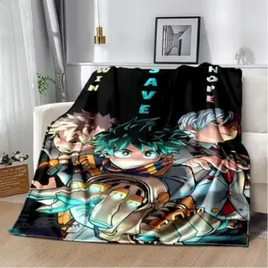 My Hero Academia Cartoon printed blanket Warm Flannel Blankets Soft and Comfortable blanket Home Travel Blanket Birthday Gift
