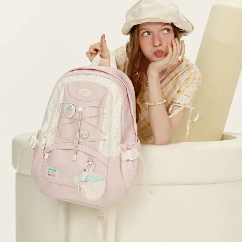 Vanwalk V2916 Cute Drawstring Backpack - 14 in Laptop Daypack, Large Capacity School Backpack for Girls, Waterproof Book Bag with Snail Coin Purse, Casual Backpack for School, College & Travel