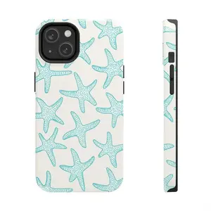 Beachy Sea Star Pattern Phone Case Coastal Tropical Case Cute & Preppy Premium Film 2 in 1 Phone Case - Durable, Shock Absorbing and Stylish Protection -suitable for IPhone 17,16, 15, 14, 13, 12, 11, Plus, Pro, Pro Max, Perfect Birthday Gift for Friends.