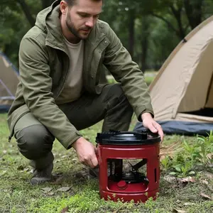 Vintage Industrial Style Kerosene Stove for Outdoor Camping, Field Cooking, Suitable for 2-4