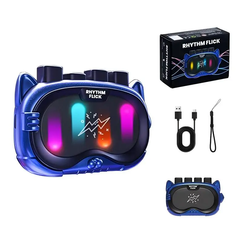 NOMI Rhythm Flick Reaction Game - Rechargeable Musical Handheld Fidget Item, Pocket Stress Relief Tool for Speed & Reflex Training, Fidget for Adults & Kids Favorites, Sensory Activities for Transportation