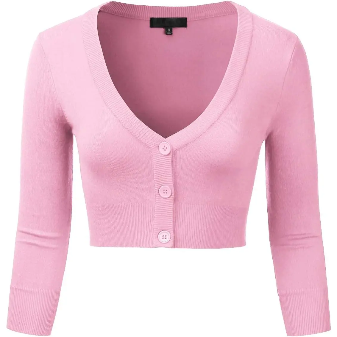 EIMIN Women'S Button down 3/4 Sleeve Cropped Bolero Cardigan Sweater (S-3XL) EIMIN