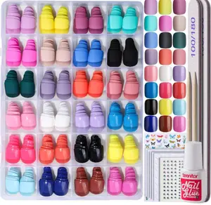 Short Square Press on Nails, 576pcs Short Press on Fake Nails With Nail Glue And Adhesive Stickers, 12 Colors Matte Press On Short Nails, 12 Colors Glossy Short Press On Nails, Short Glue On Nails With Nail Stickers Rhinestones